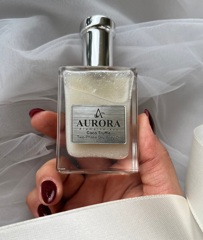 روغن خشک عطری آرورا مدل دو فاز با رایحه کوکوترافل